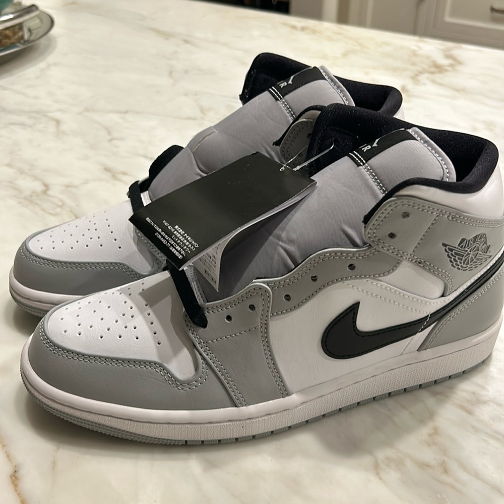 Air Jordan1 Mid (color Smoke Grey/Black-White). Unworn and in box.